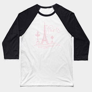 Pink Paris Baseball T-Shirt